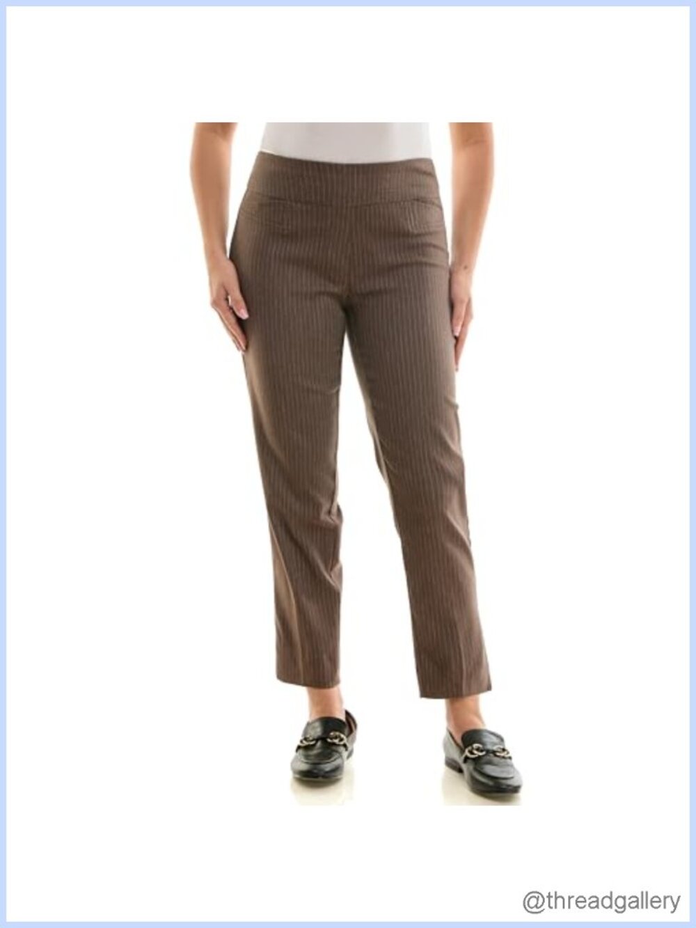 Pull-On Ankle Length Pants Slim Fit Millennium Fabric Business Casual